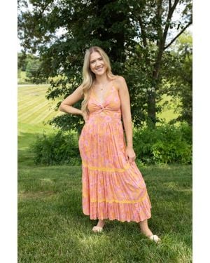 Angie Golden Glow Cutout Maxi Dress - Green