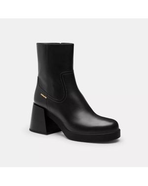 COACH Block Heel Boot - Black