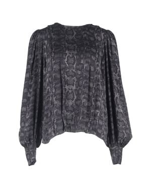 Anine Bing Renee Python Print Blouse - Black