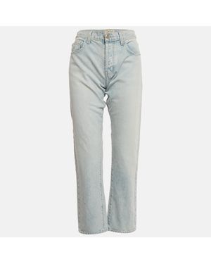 Current/Elliott Current/Elliott Light Denim Straight Fit Alta Destroy Jeans M Waist - Gray