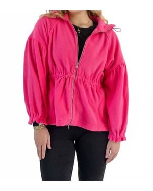 TCEC Pop Adjustable Waist Cinching Jacket - Red