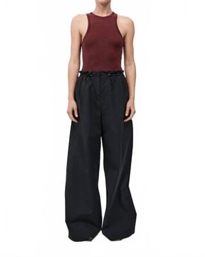 St. Agni Paper Bag Waist Pants - Black