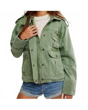 Free People Kali Washed Jacket - Green