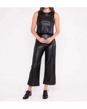 Ripley Rader Vegan Leather Cropped Straight Leg Pants - Black