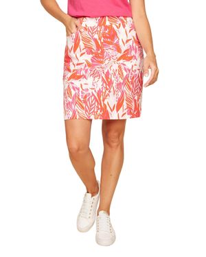 Renuar Floral Pull-On Skort - Red