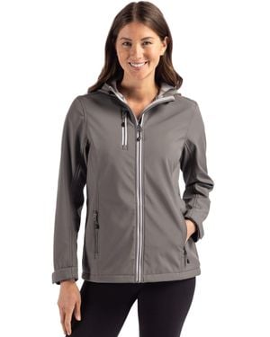 Clique Telemark Eco Stretch Softshell Full Zip Hooded Jacket - Gray