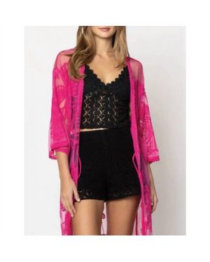 Fashion CITY Lace Butterfly Kimono - Red