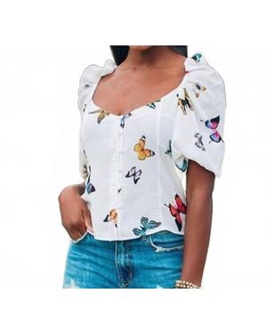 BuddyLove Sweetheart Butterfly Top - White