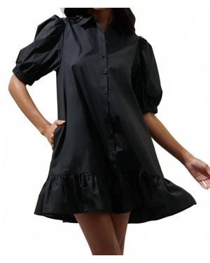 Sugarlips Levy Button Down Shift Dress - Black