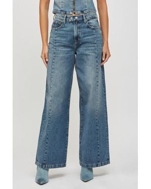 Hidden Jeans Moto Wide Leg Jeans - Blue