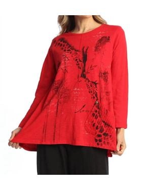 Jess & Jane Single Pocket Safari Top - Red