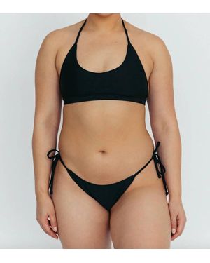 The Saltwater Collective Halle Halter Swim Top - Black