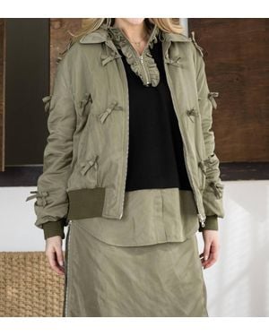 Joh Judith Bomber Jacket With Ribbons - Green