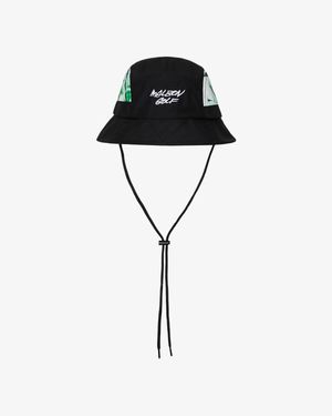 Malbon Golf Futura Tag Bucket Hat - Black