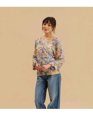 Funsport V-Neck Dolman Sleeve Top - Blue