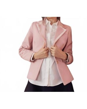 Esteem Couture Ny Valentina Herringbone Blazer - Pink