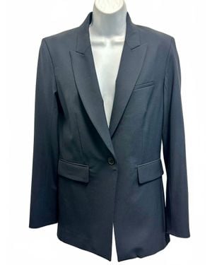 Veronica Beard Pre-Loved Stretch Wool Classic Long Dickey Blazer - Blue