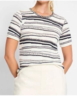 NIC+ZOE Shoreline Mixed Knit Tee - White