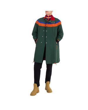 Kolor Colorblock Nylon Long Jacket, Brand Size 1 - Green