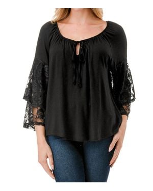 VAVA Eyewear Bell Sleeve Top - Black