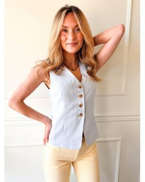 needii Coastal Tailored Vest - White