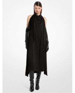 Michael Kors Charmeuse Scarf Halter Dress - Black