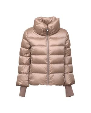 Add Rasolight Drawstring Hem Down Cape - Brown