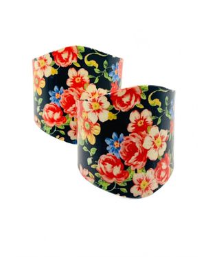 Jewelit Floral Cuff Bracelet - White