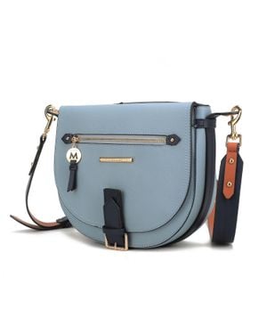 MKF Drew Vegan Leather Color Block Shoulder Handbag - Pink