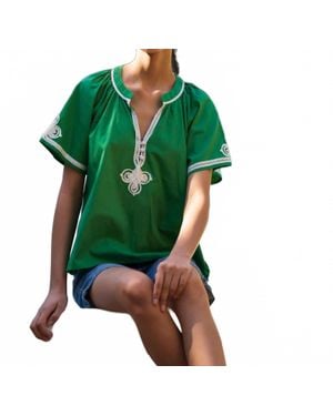 Rose & Rose Foxglove Short Sleeved Top - Green