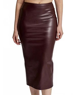LBLC The Label Eddie Faux Leather Skirt - Red