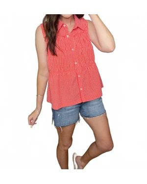 Wishlist Summer Daydream Gingham Tiered Tank Top - Pink