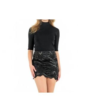 Thml Rebel Edge Eyelet Skirt - Black