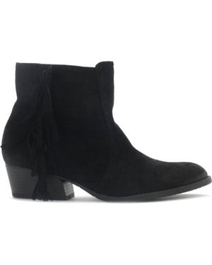 Kenneth Cole Raw Dy Fringe Ankle Boots - Black