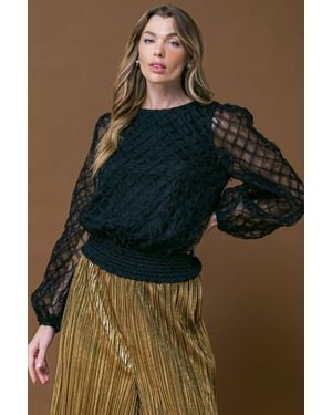 TRUEDAMES Sweetly Captivting Woven Top - Blue