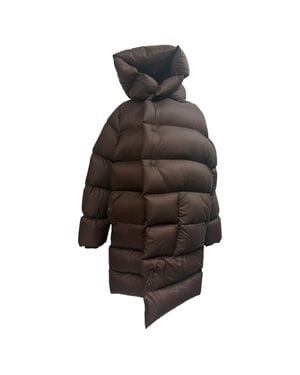 Rick Owens Hooded Quilted Shell Down Coat - Brown