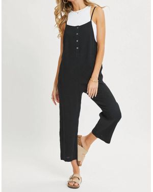 Sweet Lovely By Jen Gauze Jumpsuit - Black