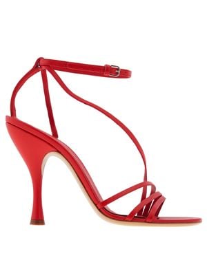 Ferragamo Ferragamo Denise Ankle Strap Nappa Sandals, Size 7 C - Red