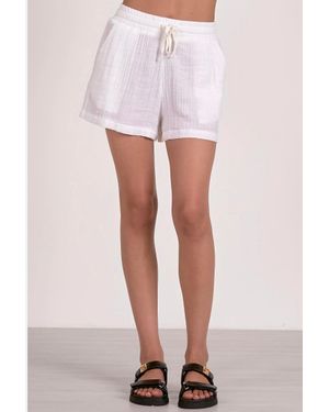 Elan Ivy Elastic Waist Shorts - Pink