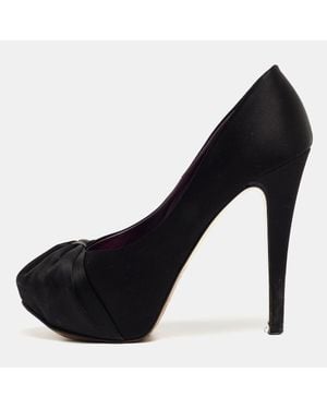 Gina Satin Claire Platform Pumps - Black