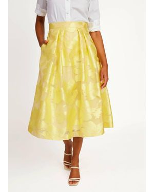 Abbey Glass Catherine Azalea Organza Midi Skirt - Yellow