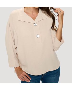 Last Tango Collared Dolman Top - Natural