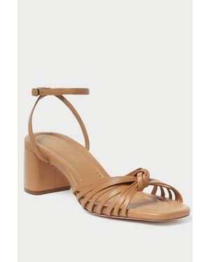 OLIVIA LEATHER KNOT MID HEEL SANDAL