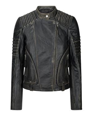 TruClothing Soft Leather Short Biker Style Jacket - Black