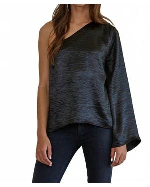 By Together One Shoulder Long Sleeve Top - Black