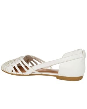 Journee Collection Ekko Woven Huarache Flats Ekko-Wht - White