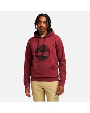 Timberland Northwood Us Tree Logo Brushback Hoodie - Red