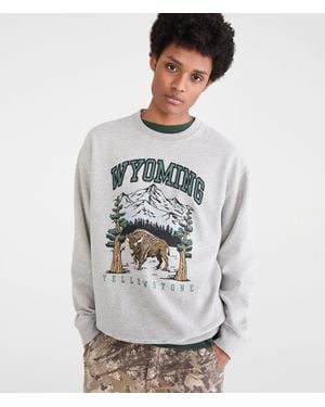 Aéropostale Yellowstone Wyoming Crew Sweatshirt - Gray