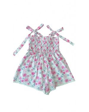 Summer Loving Girl's Shellona Romper - White