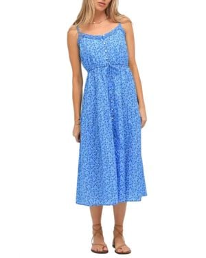 Electric and Rose Quinn Pansy Print Midi Sundress - Blue